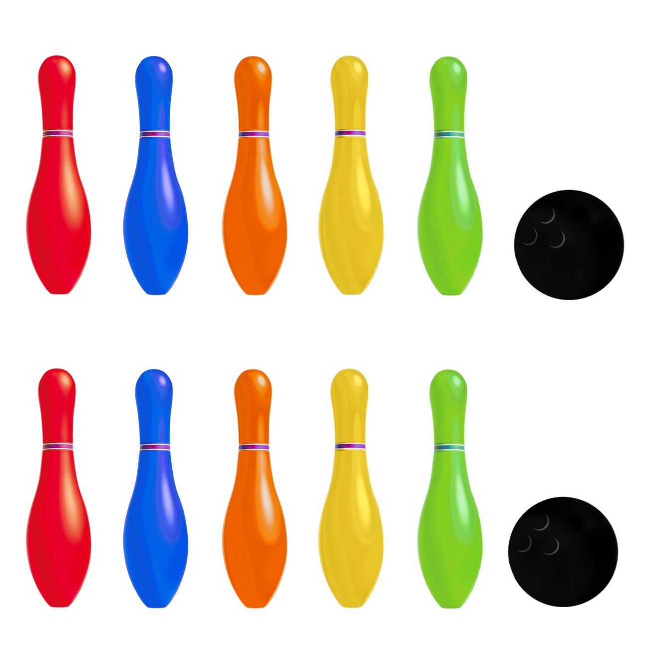 Set Bowling cu 10 Popice Colorate & 2 Bile - poza 2