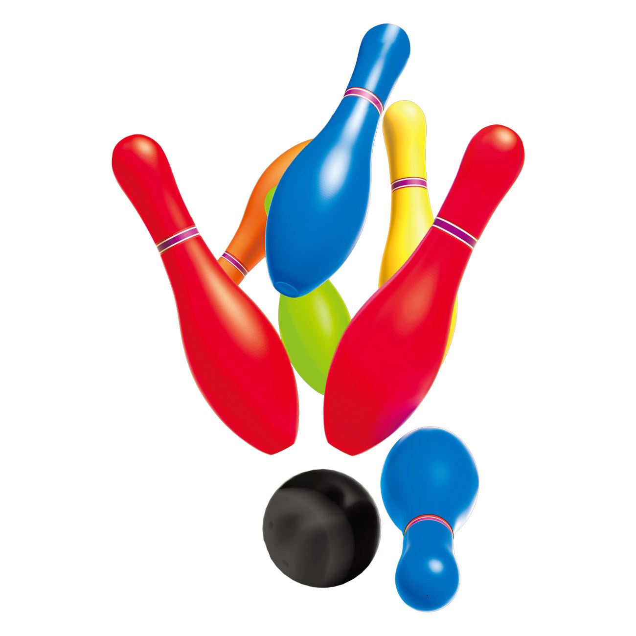 Set Bowling cu 10 Popice Colorate & 2 Bile - poza 3