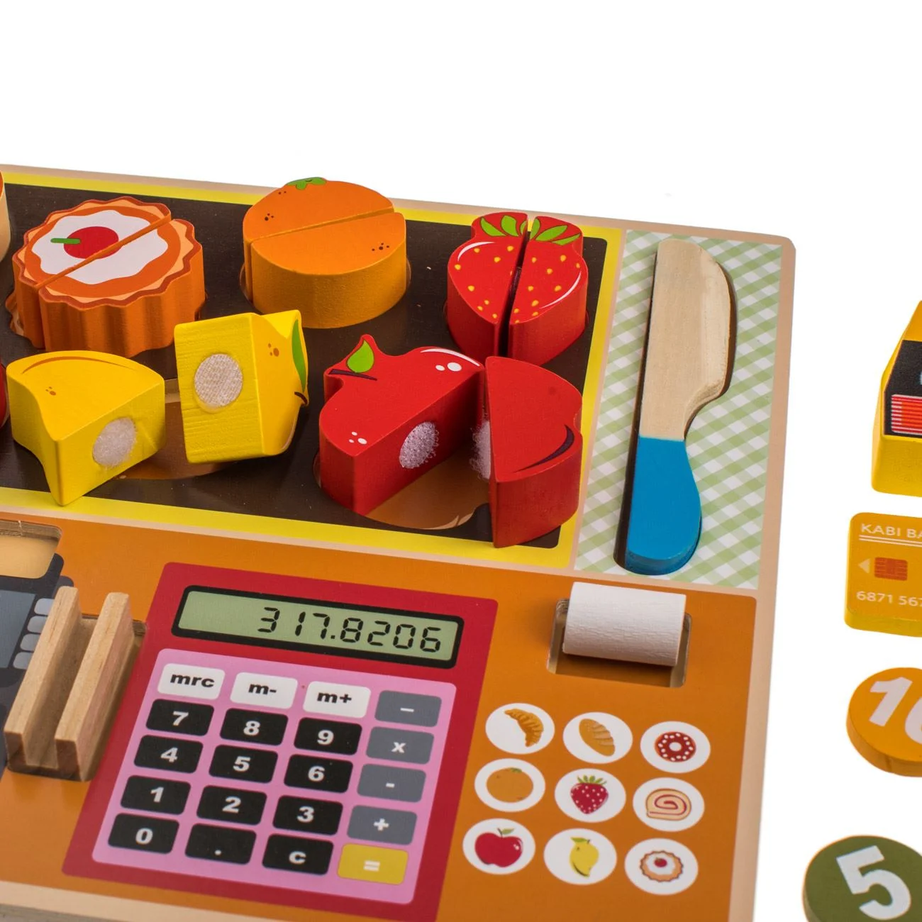 Set Casa de Marcat cu Alimente din Lemn Puzzle 30x22cm - poza 2