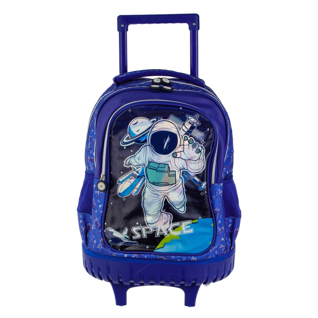 Ghiozdan Troler Albastru Model Spatiu Astronaut