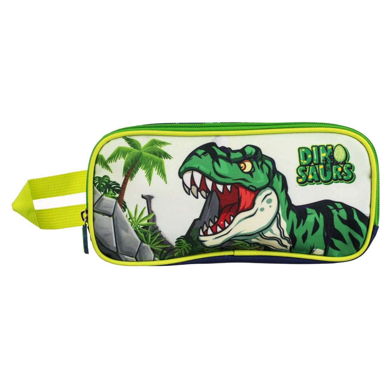 Penar Tub Oval Verde Albastru Dinozauri cu Maner 24x8x12cm - poza 2