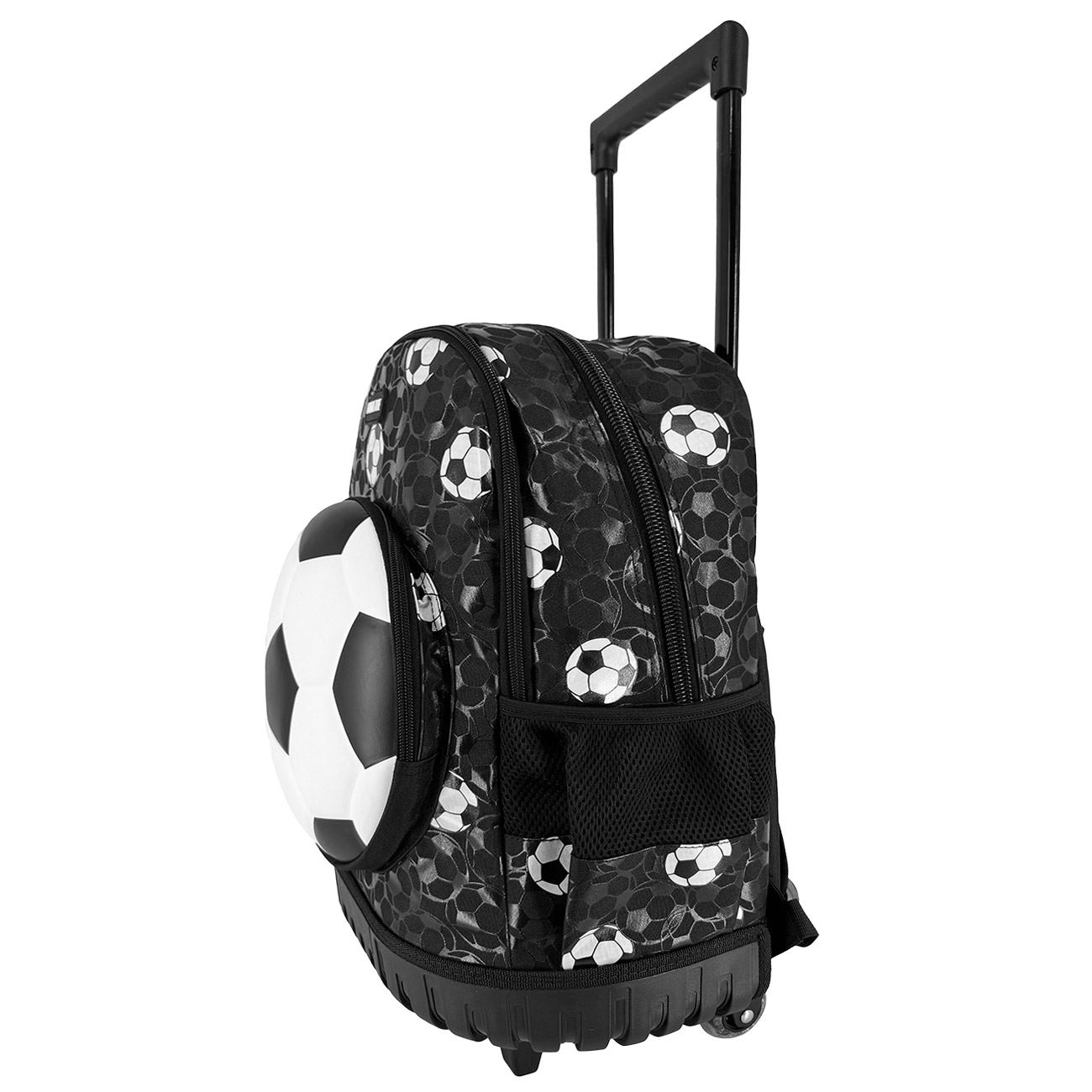 Ghiozdan - Troller Negru Alb 3D Minge de Fotbal - Fanatee - poza 3