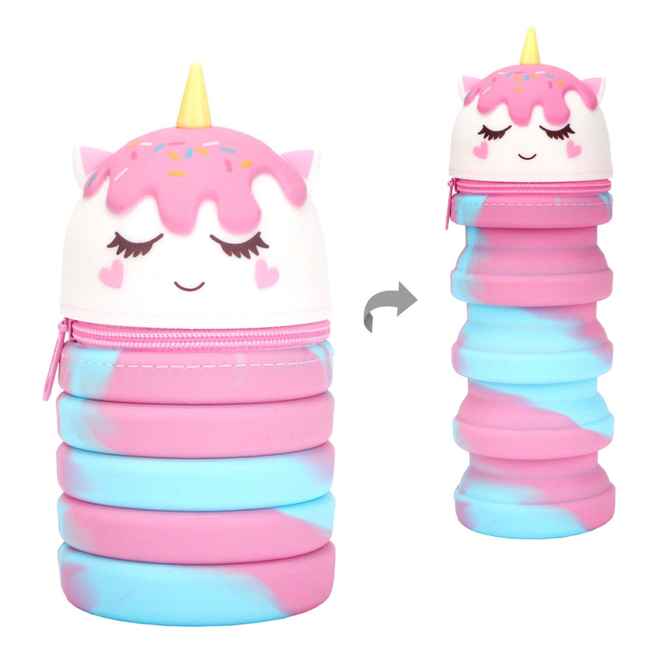 Penar Tub din Silicon Pliabil Roz Bleu Unicorn Ø6.5x14cm