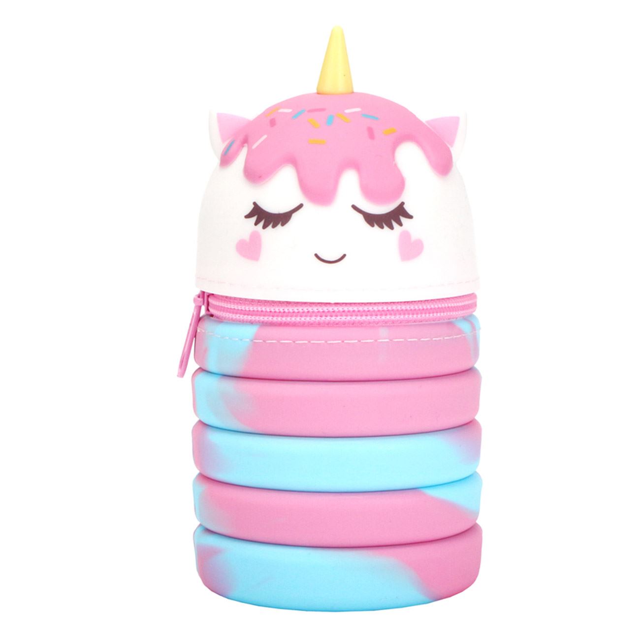 Penar Tub din Silicon Pliabil Roz Bleu Unicorn Ø6.5x14cm - poza 2