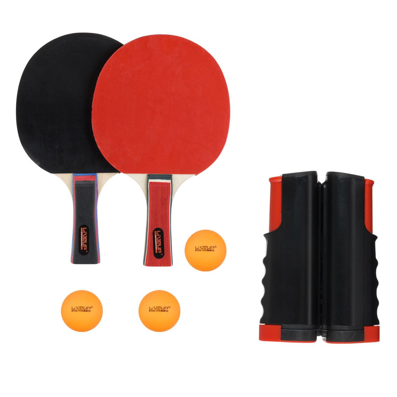 Set Ping Pong cu Fileu Pliabil pentru 2 Jucatori Live Up - 6 piese