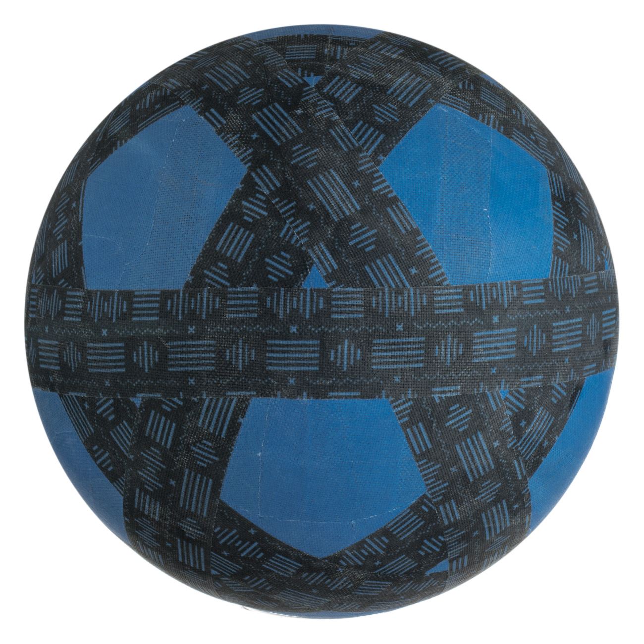 Minge de Fotbal Albastra cu Modele Negre Nr.5 - poza 2