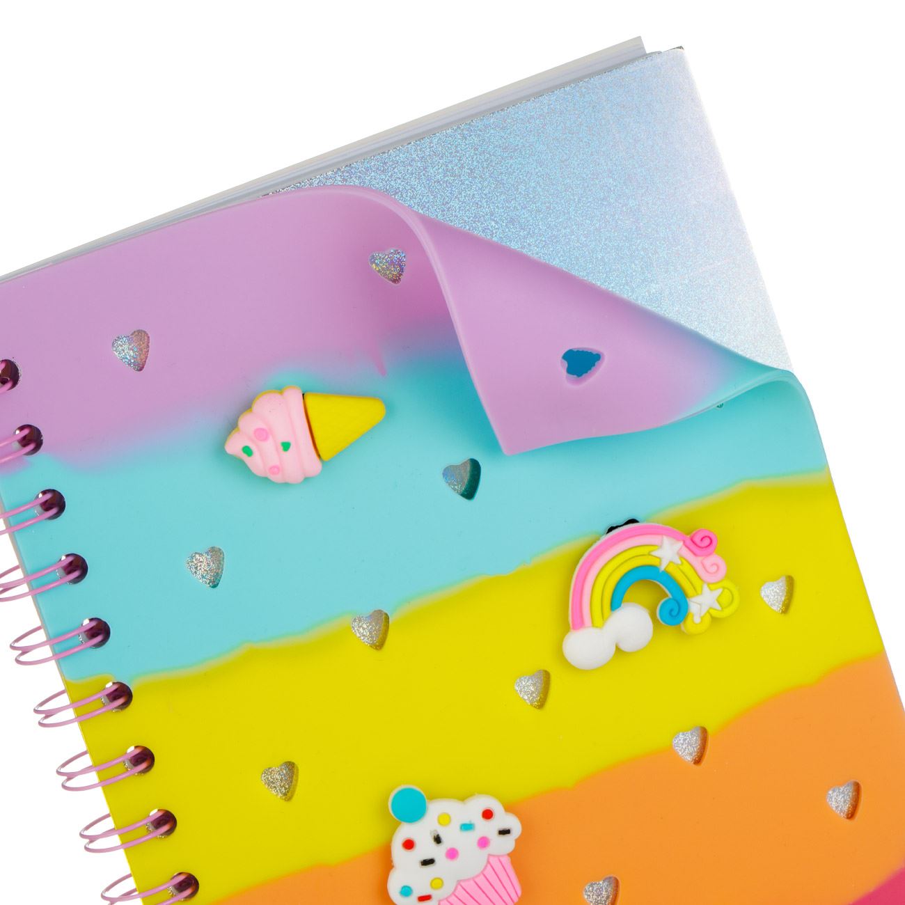 Carnetel Notite A5 cu Spirala Inimi Colorate & 4Patches - 80F - poza 2