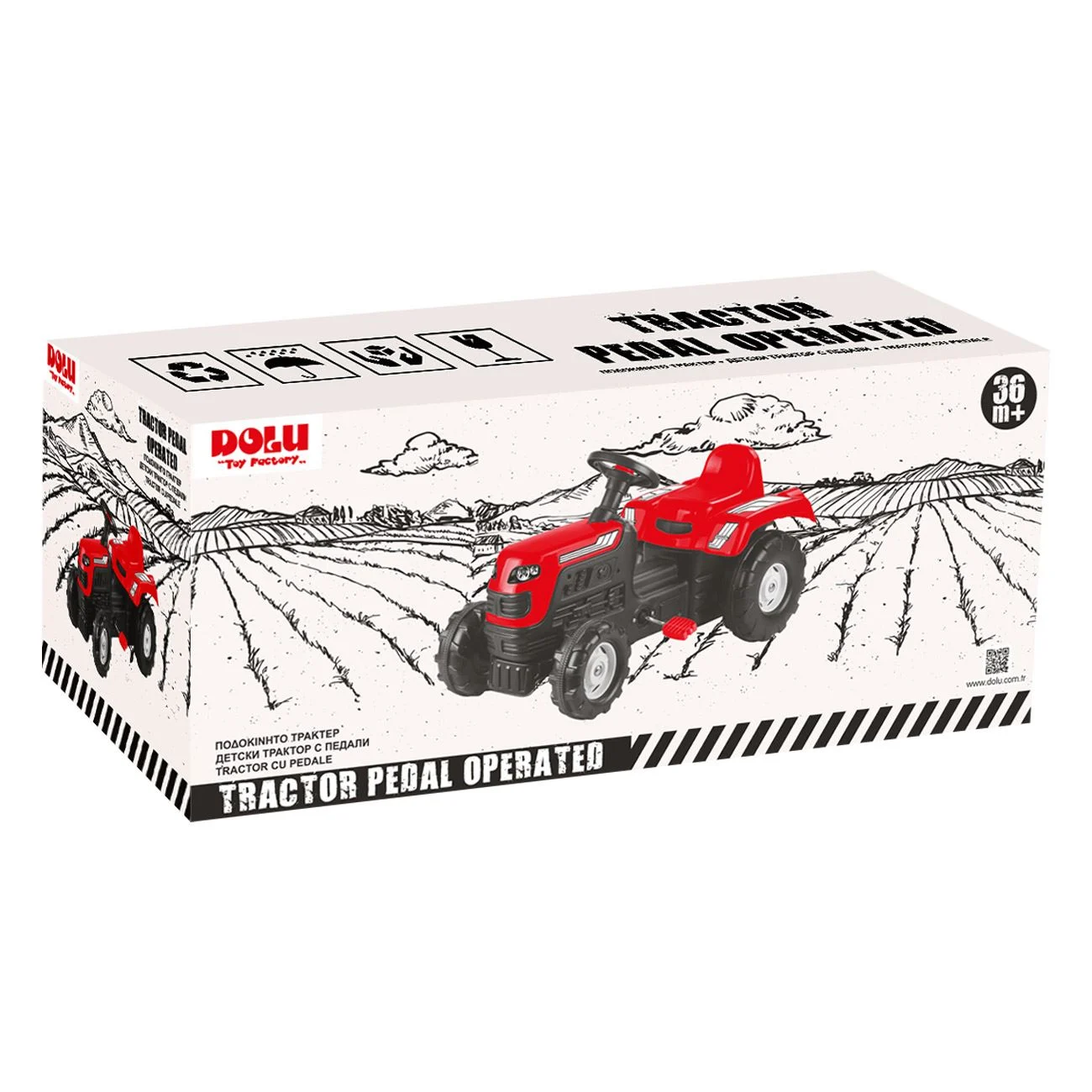 Tractor Rosu cu Pedale 81.5x45x52cm - poza 4