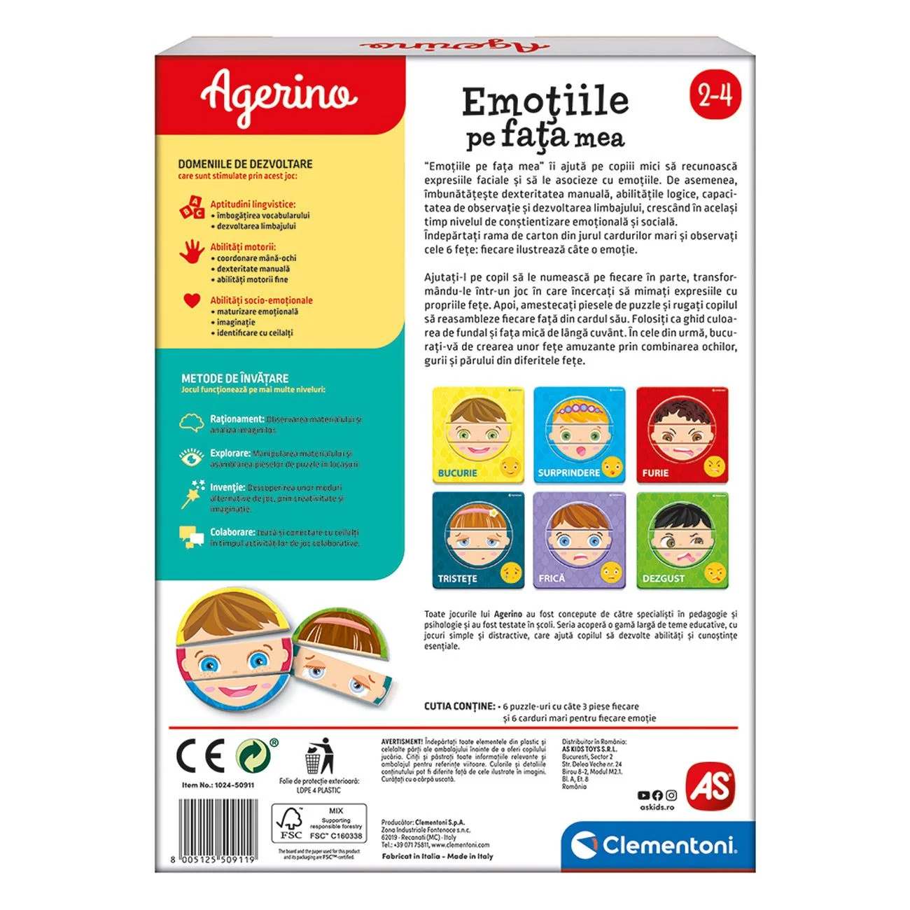Joc Educativ ”Emotiile pe Fata Mea” Agerino - Clementoni - poza 5