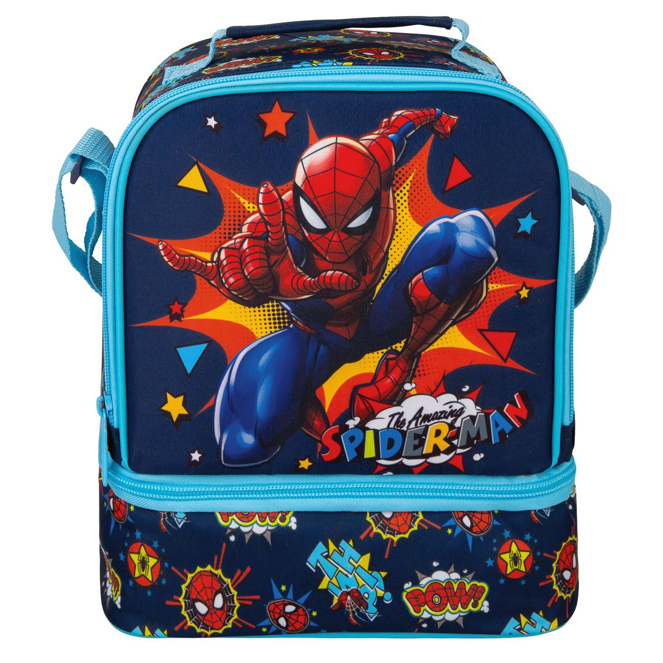 Geanta Izoterma cu 2 Compartimente Albastra Rosie Spiderman