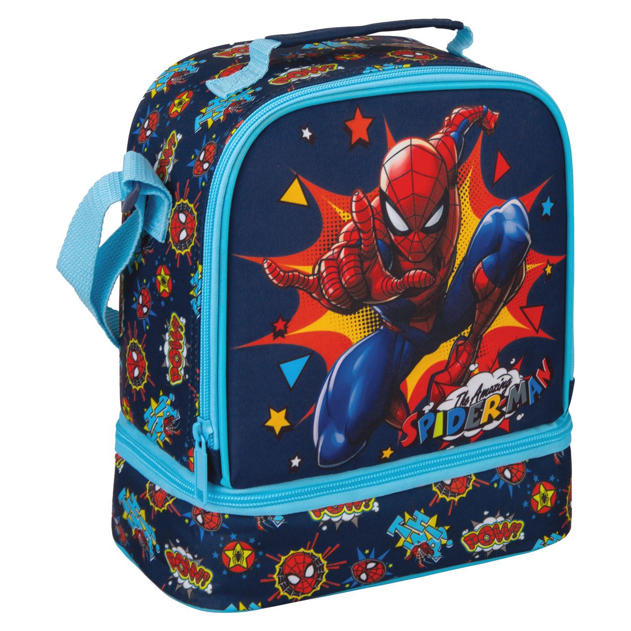 Geanta Izoterma cu 2 Compartimente Albastra Rosie Spiderman - poza 2