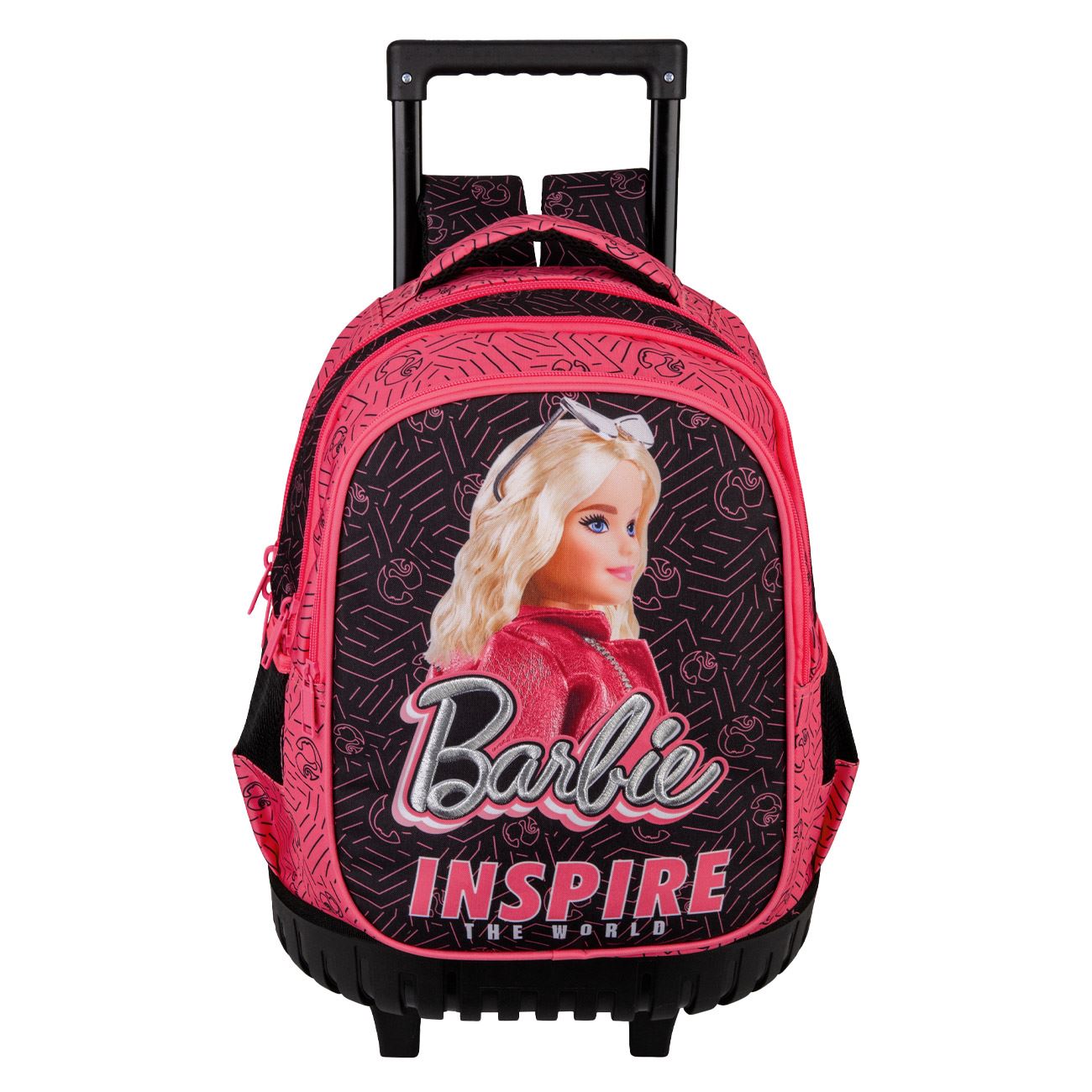 Ghiozdan - Troller Scoala Roz Negru Barbie