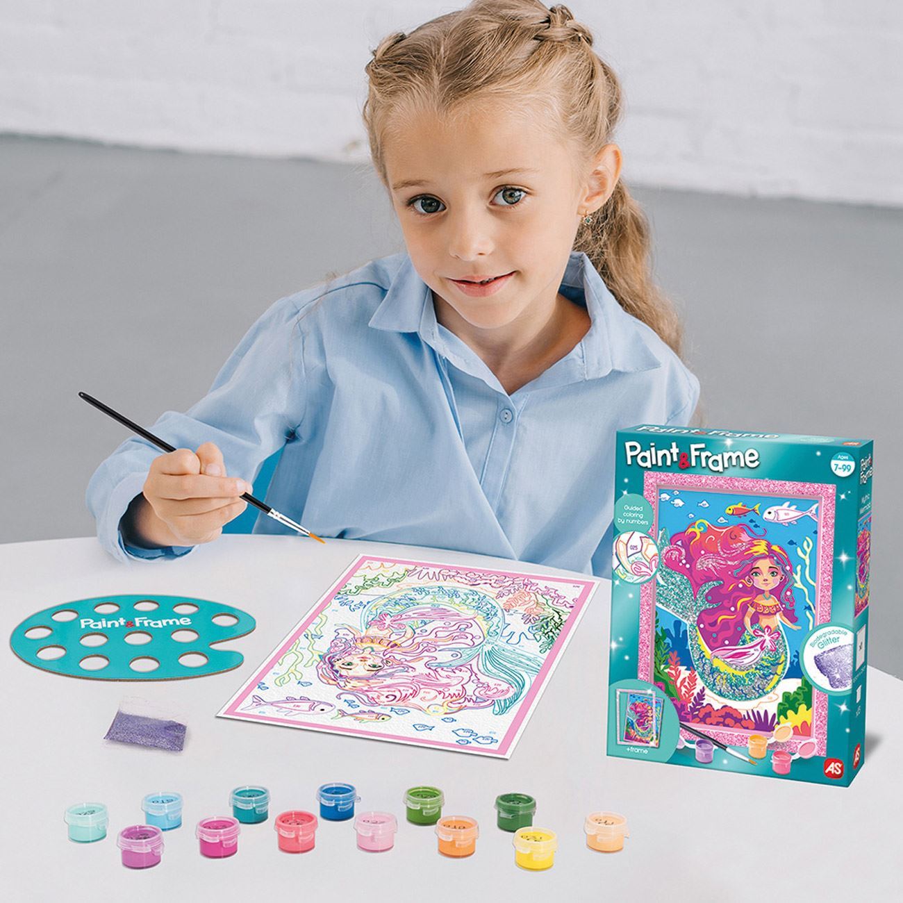 Kit Paint & Frame Pictura cu Numere Mythical Mermaid - AS - poza 3