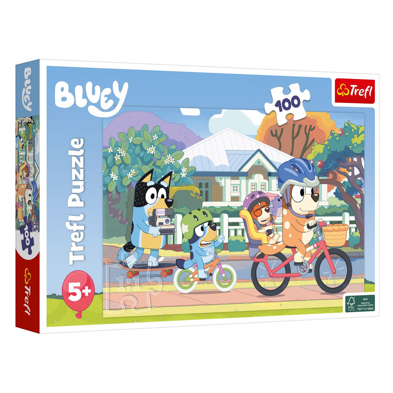 Puzzle Bluey cu 4 Caini (100 de piese) - Trefl