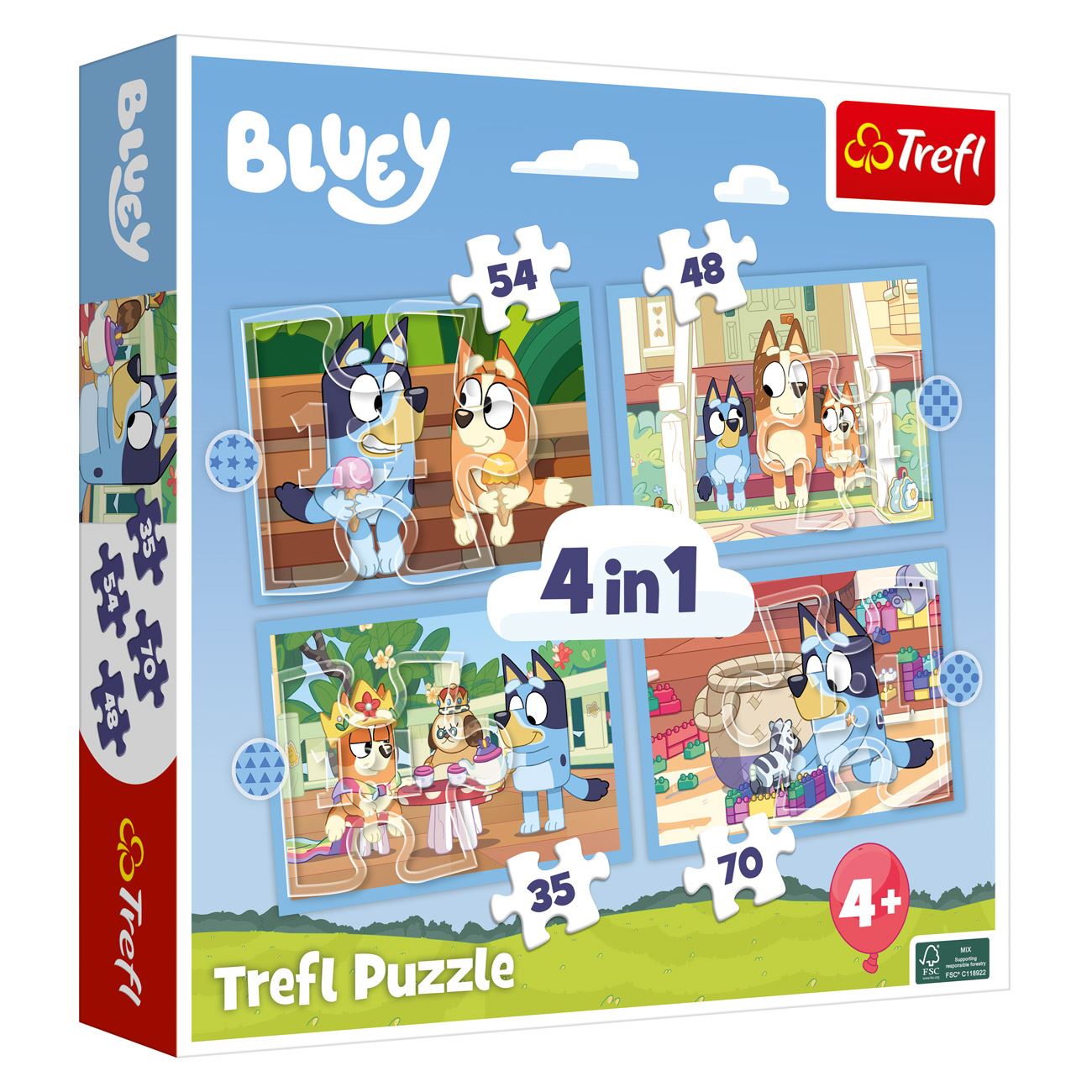 Puzzle 4 in 1 Bluey - Trefl