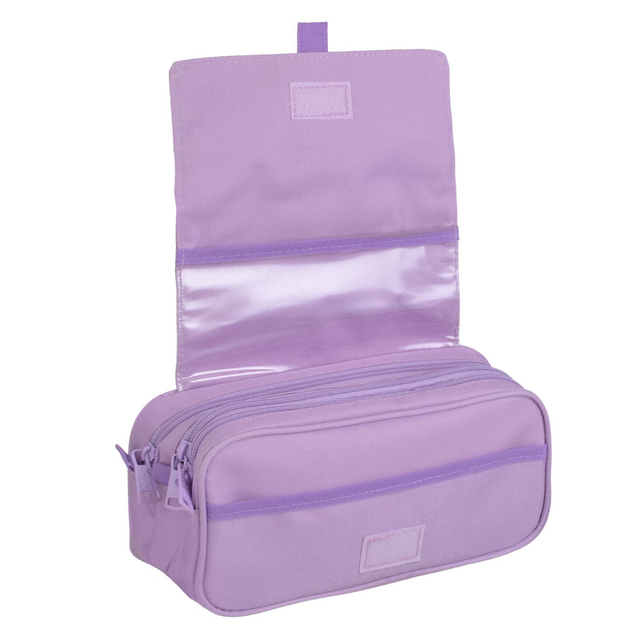 Penar Mare Lila cu 4 Fermoare & Capac 22x9x11cm - poza 2