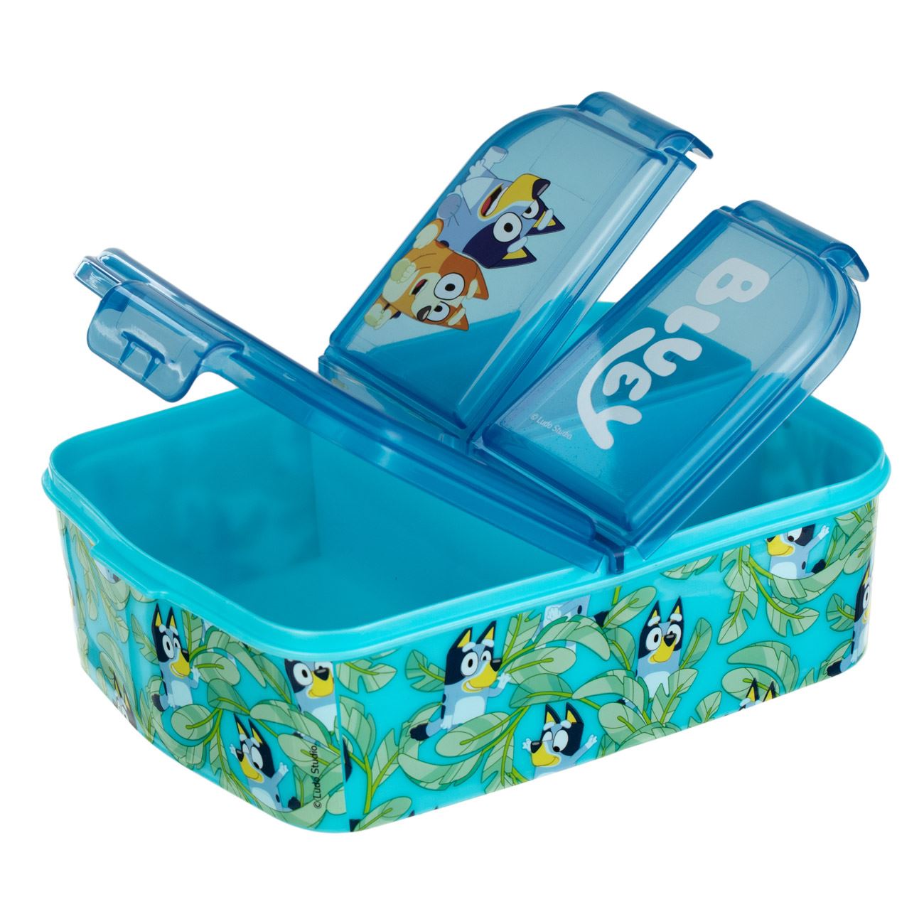 Caserola din Plastic cu 3 Compartimente Albastra Bleu Bluey pentru Copii - 790ml - poza 2