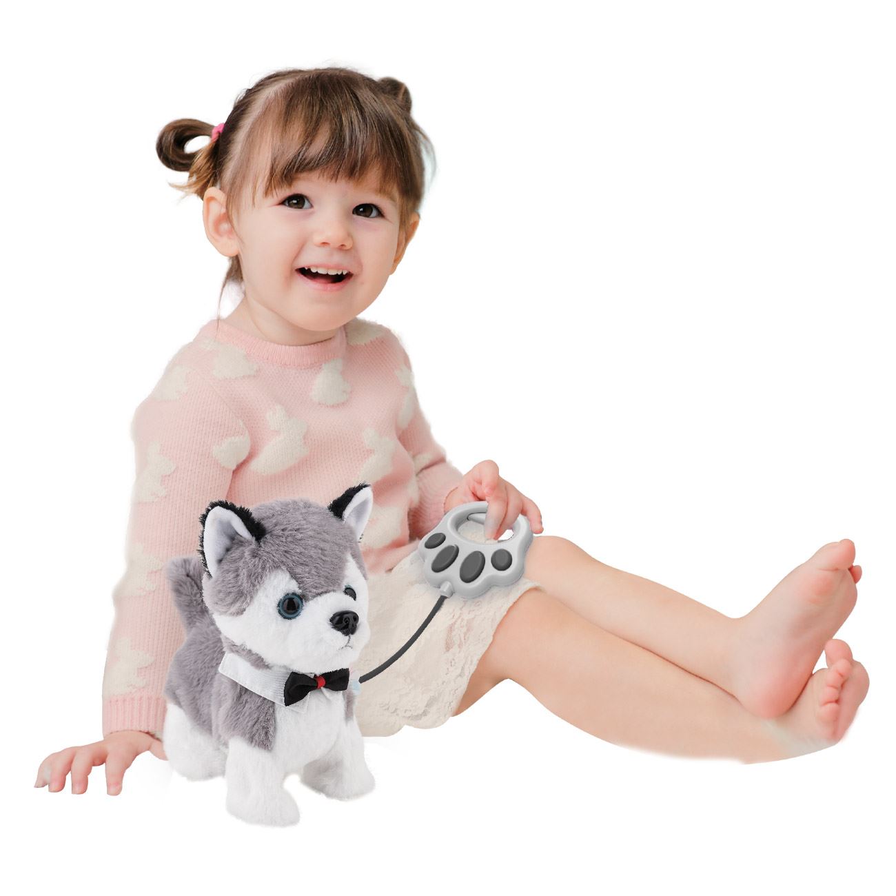 Caine Interactiv Husky Gri cu Lesa Miscare & Sunet - poza 3