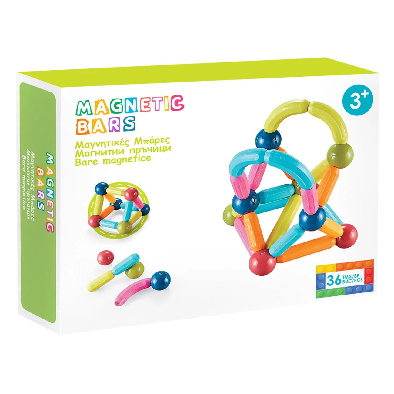 Set de Constructie cu Bare Magnetice - 36 de piese - poza 2