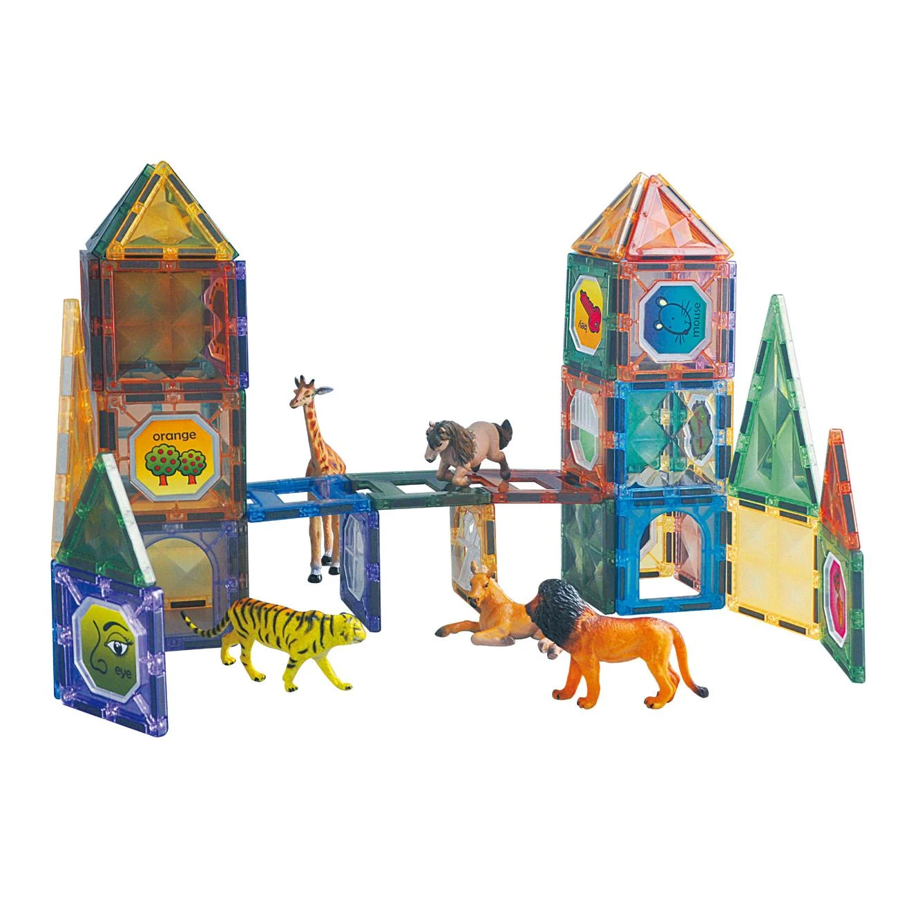 Set Caramizi Magnetice Colorate Gradina Zoologica - 77 de piese - poza 4