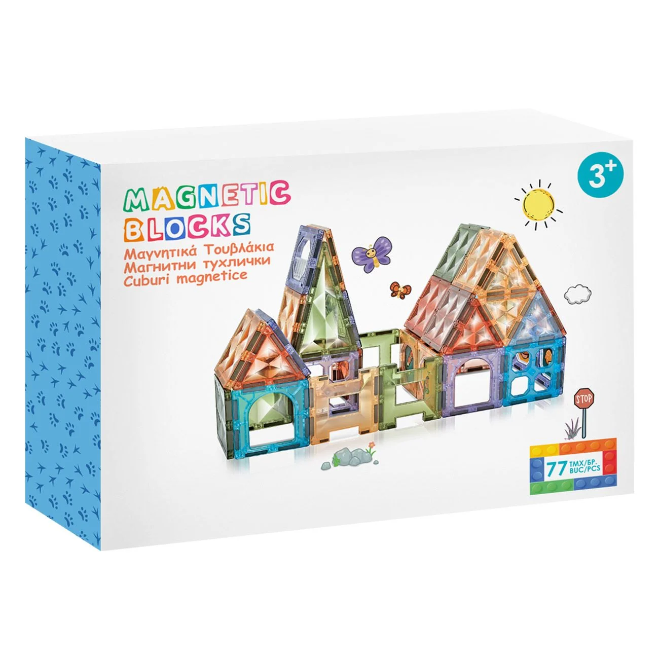 Set Caramizi Magnetice Colorate Gradina Zoologica - 77 de piese - poza 5