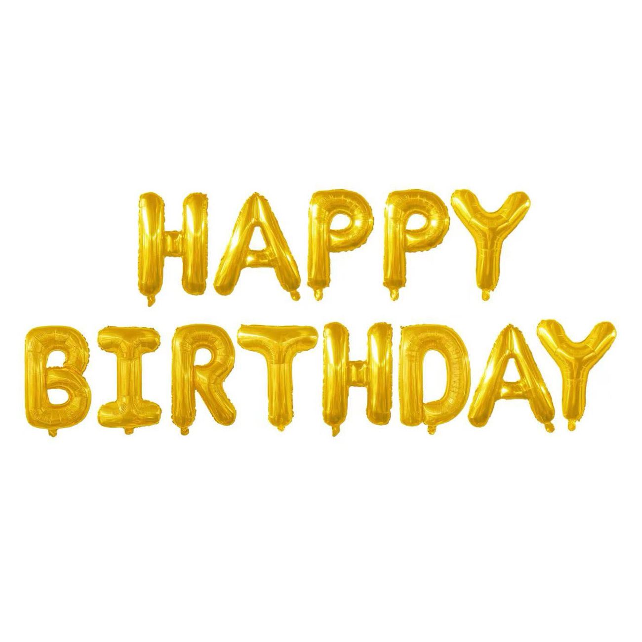 Balon din Folie Aurie Metalizata Litere "Happy Birthday" 41x51cm