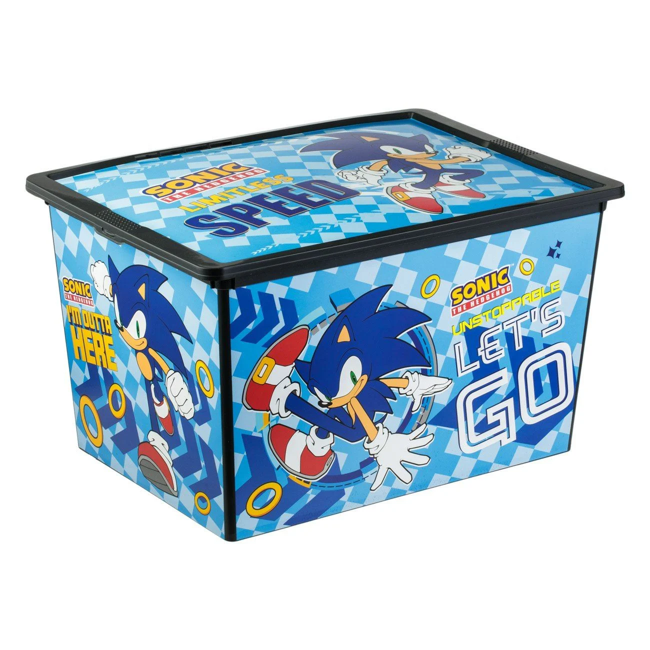 Cutie cu Capac & Roti Sonic pentru Jucarii 52.5x37x31cm - 50L