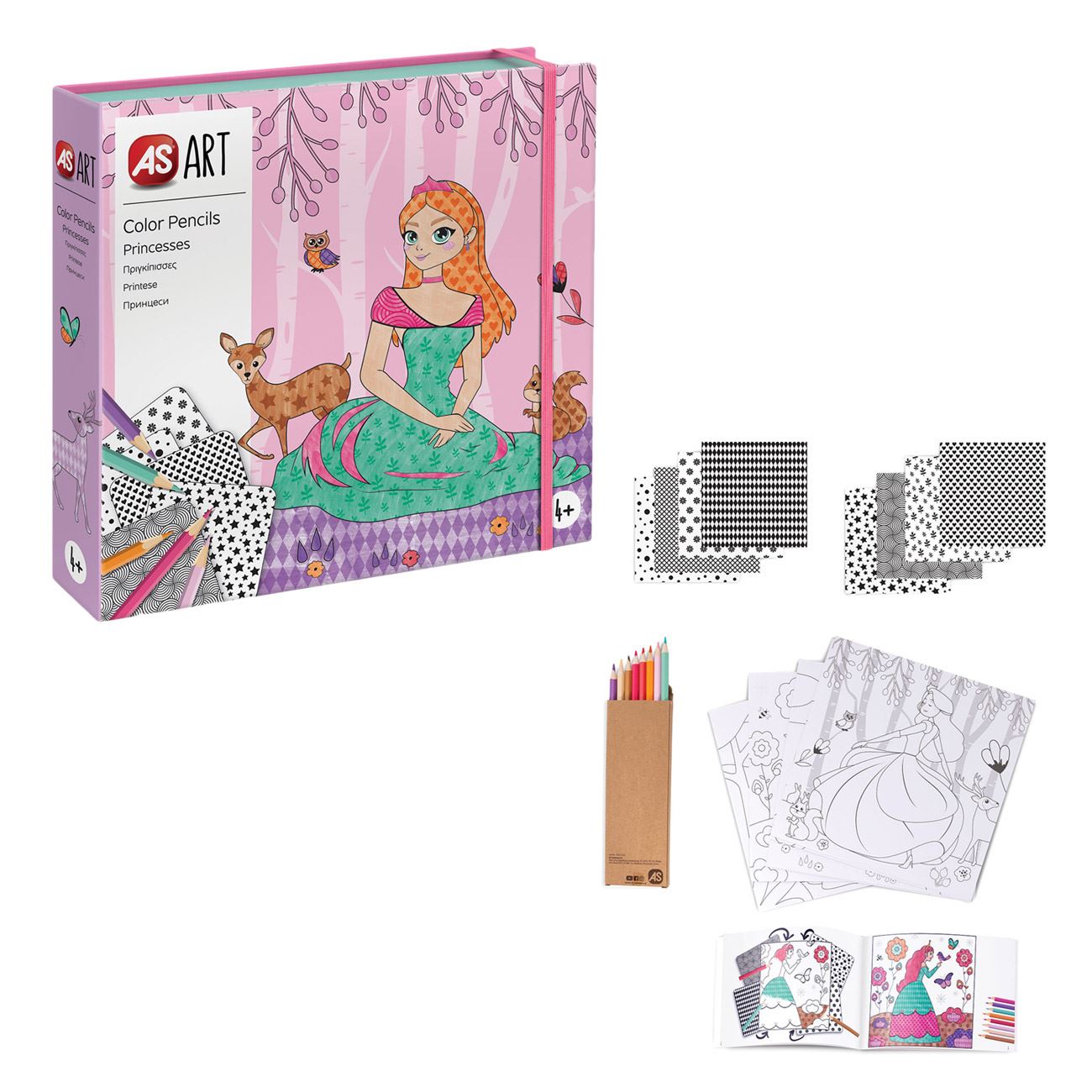 Set de Colorat cu Creioane Colorate Printese 20buc - AS