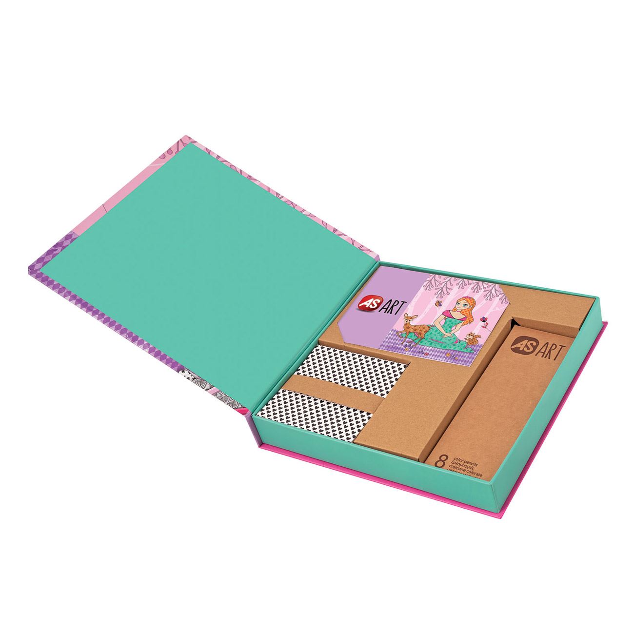 Set de Colorat cu Creioane Colorate Printese 20buc - AS - poza 2