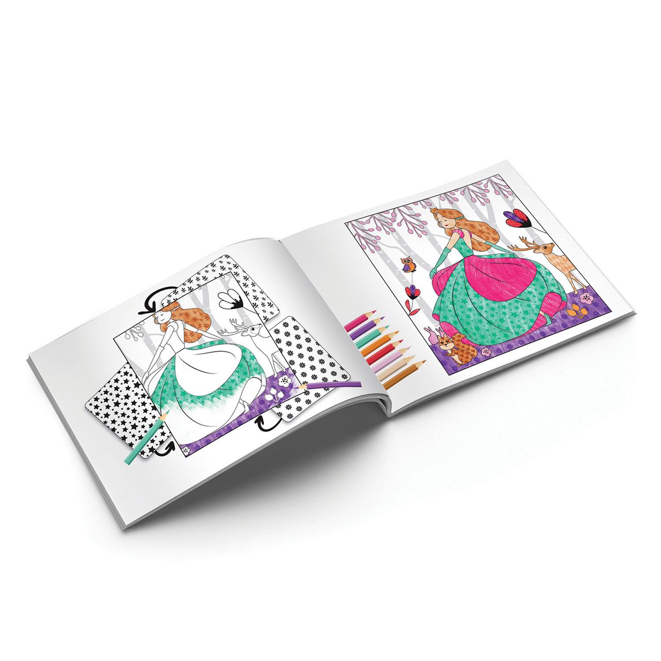Set de Colorat cu Creioane Colorate Printese 20buc - AS - poza 3