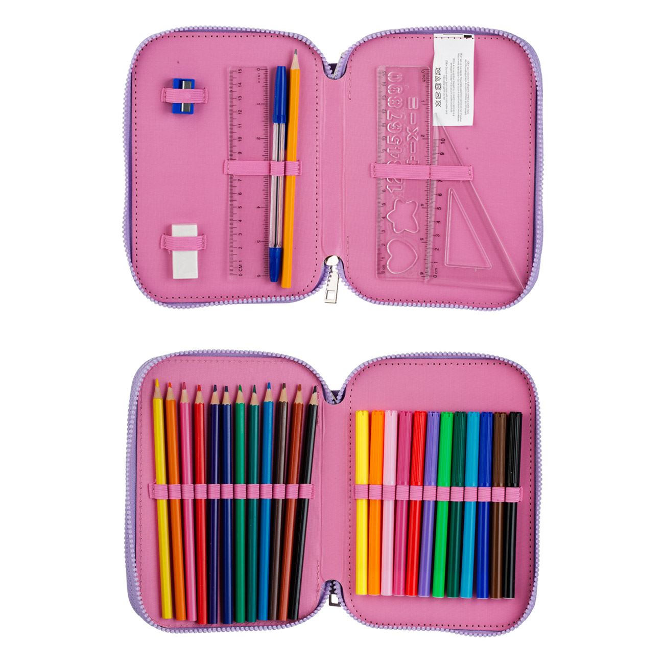 Penar Echipat Dublu Lila Unicorn cu Imitatie de Blana 14x4x20cm - poza 2