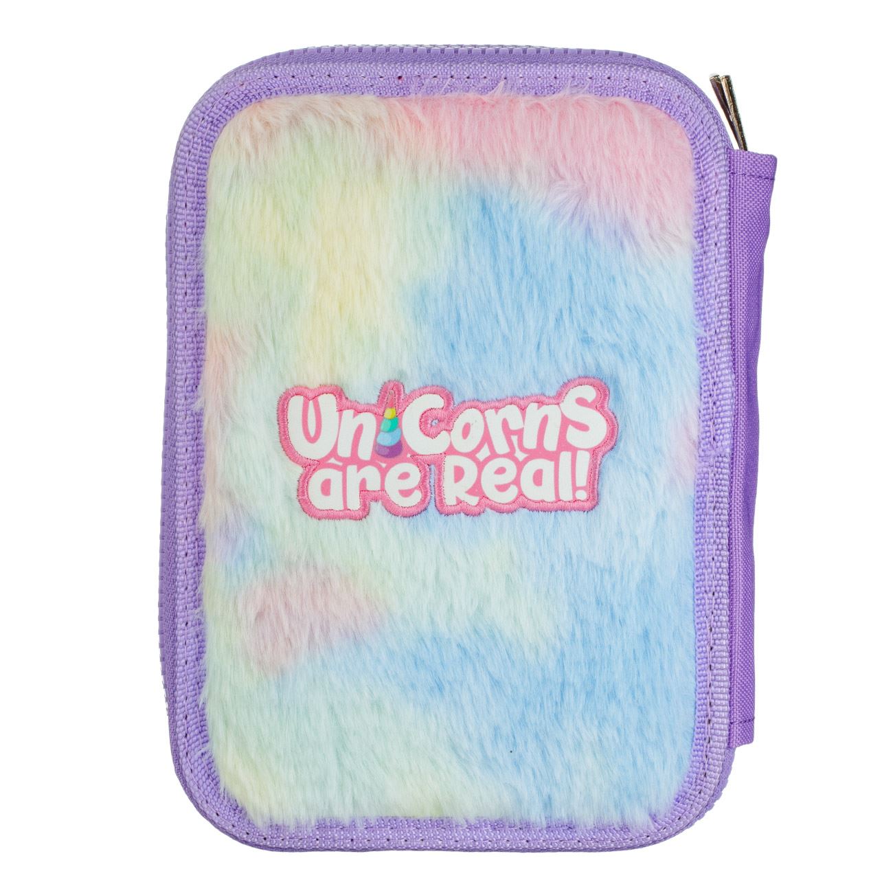 Penar Echipat Dublu Lila Unicorn cu Imitatie de Blana 14x4x20cm - poza 4