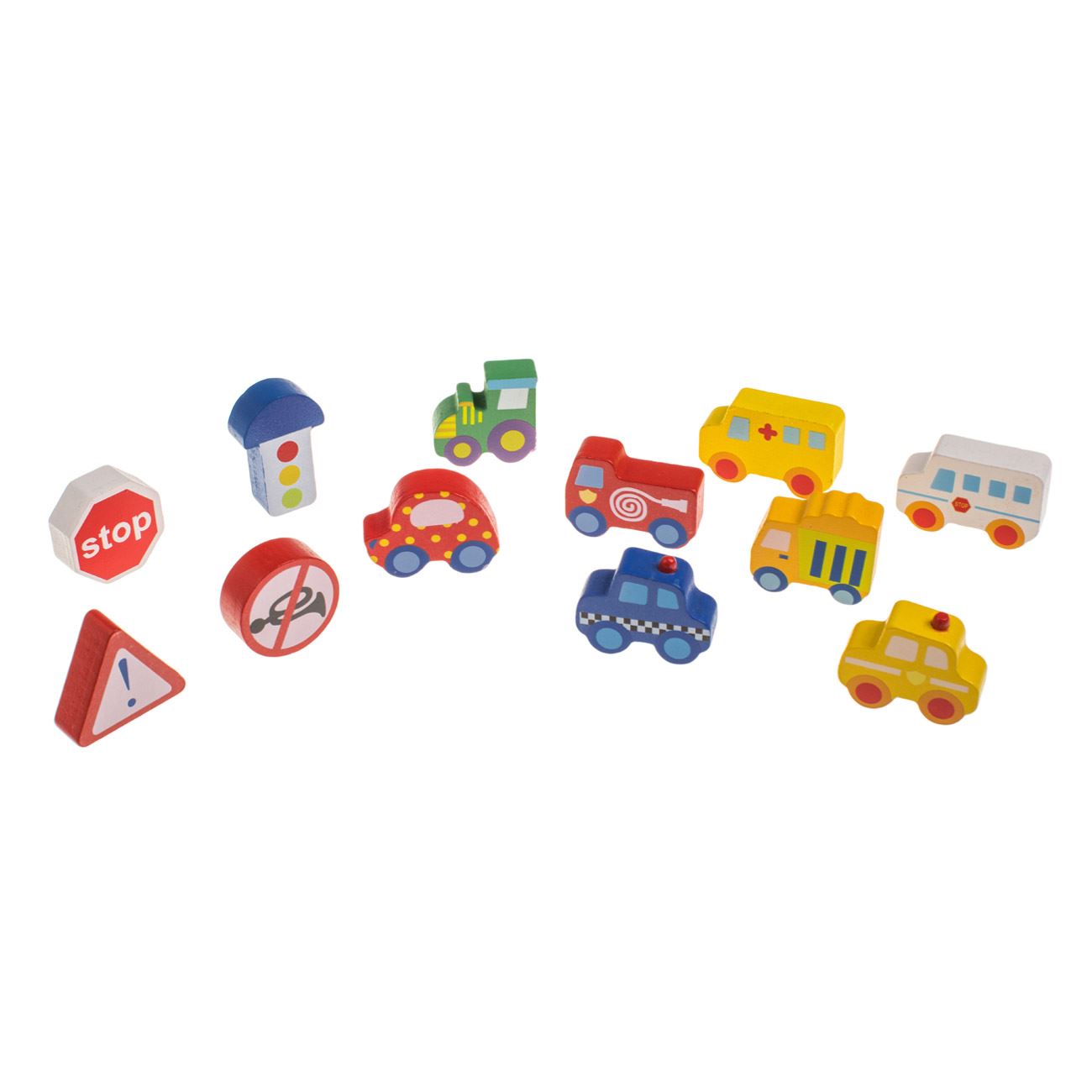Jucarie din Lemn Autostrada 3D cu 12 Figurine 22x29cm - poza 4