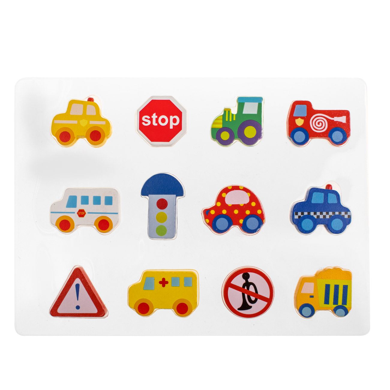Jucarie din Lemn Autostrada 3D cu 12 Figurine 22x29cm - poza 5