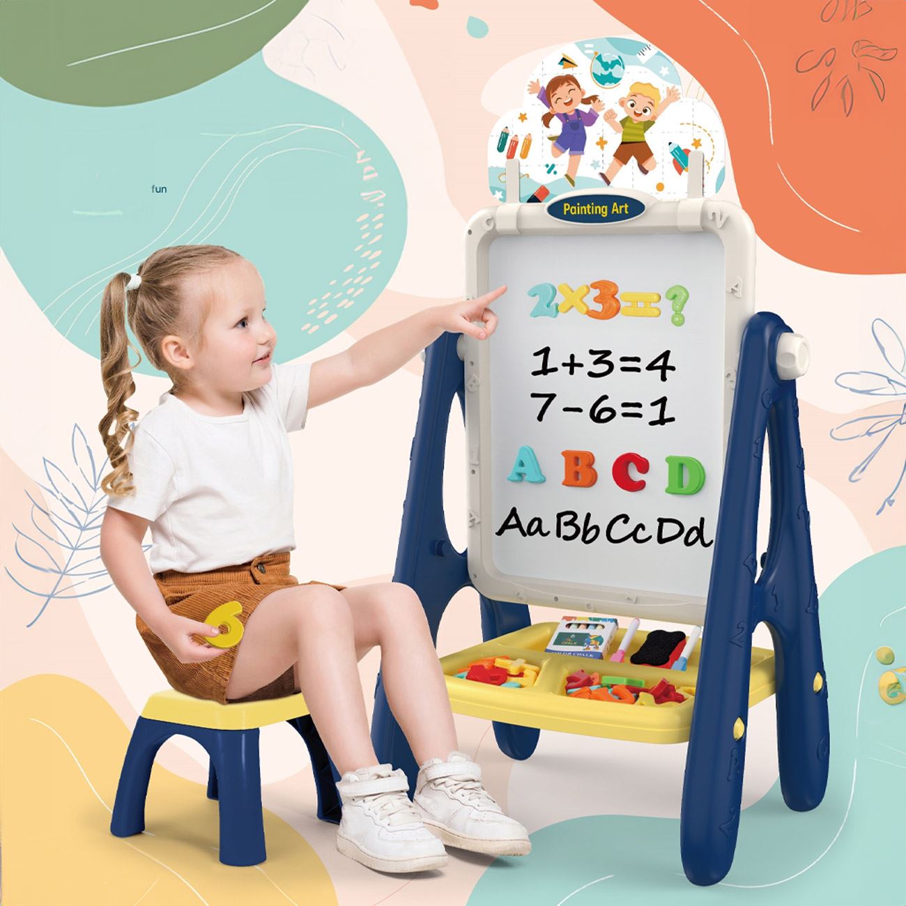 Tabla Educativa cu Scaunel 36.5x25.5x69cm - poza 3