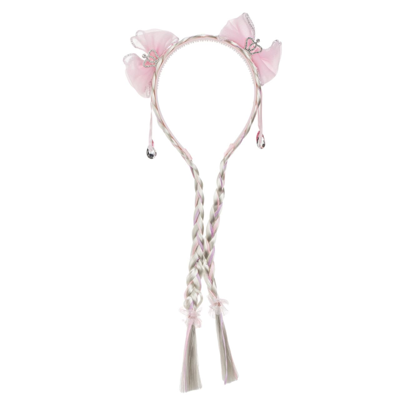 Coronita Par cu Codite Blonde Roz 2 Fundite 28cm