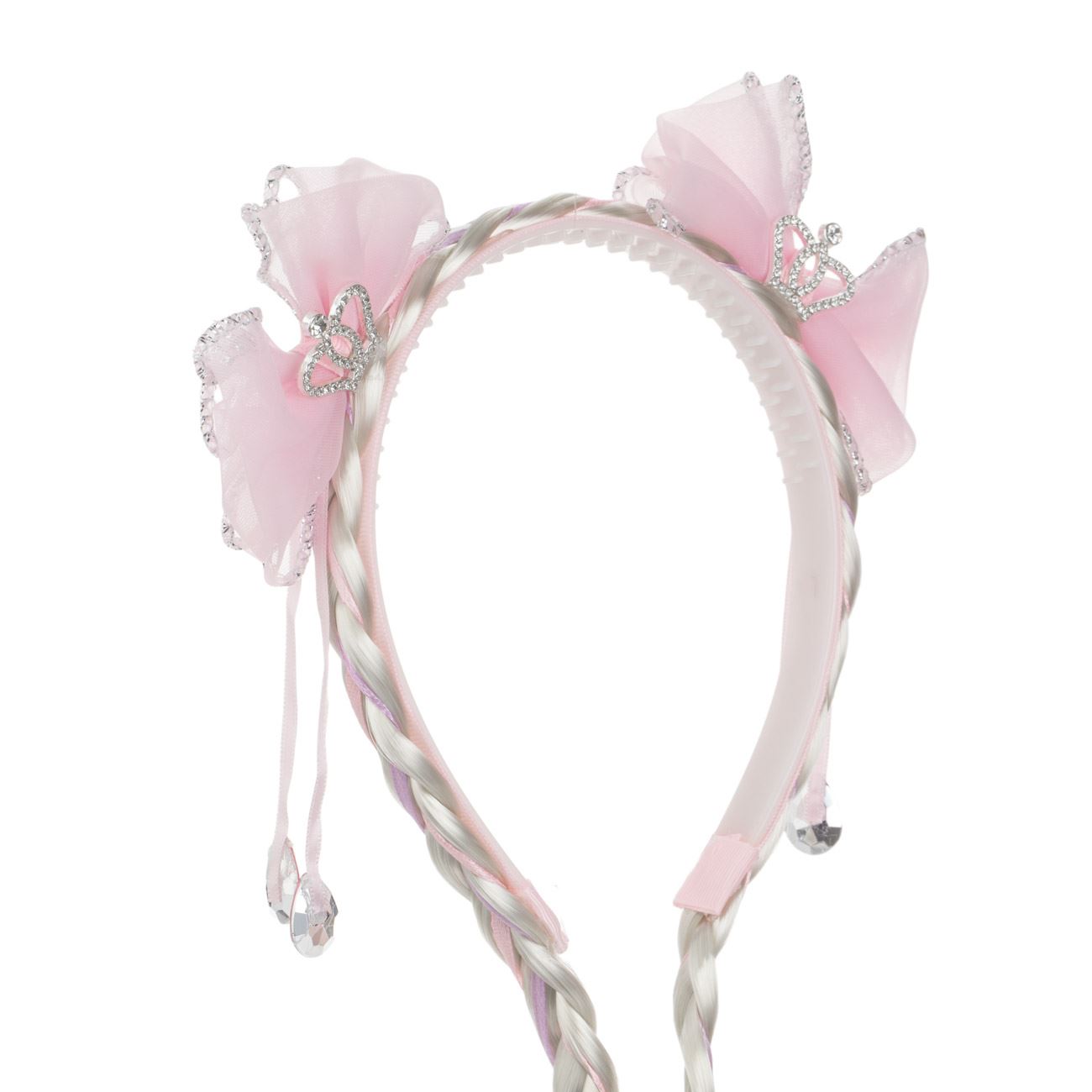Coronita Par cu Codite Blonde Roz 2 Fundite 28cm - poza 2
