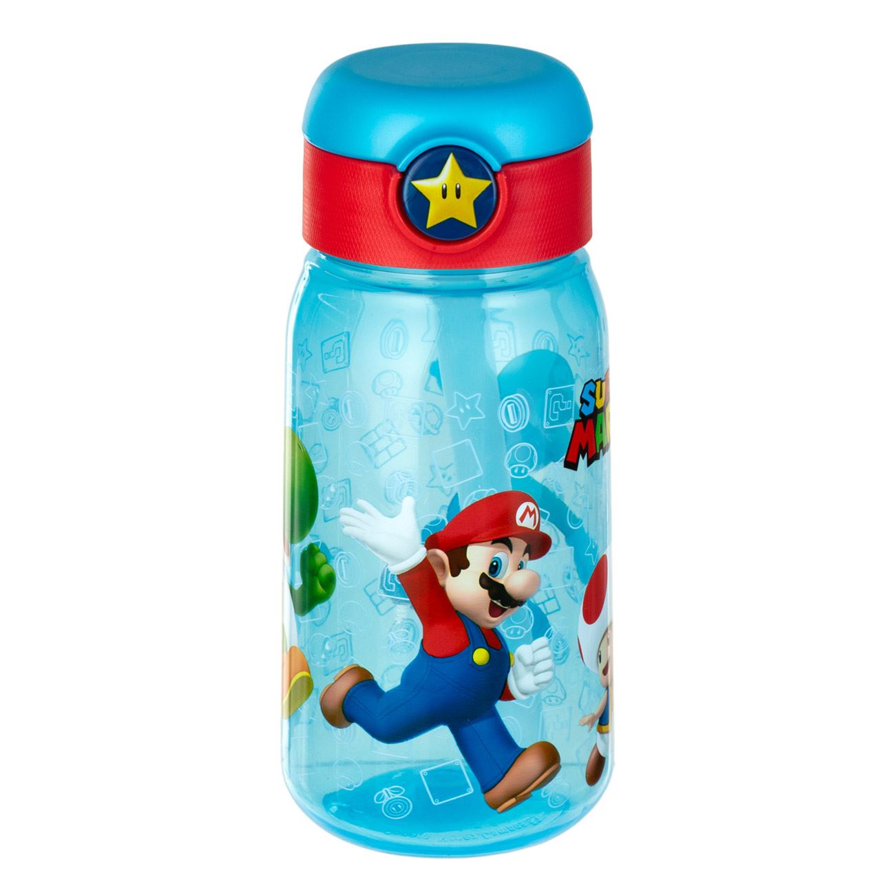 Sticla Apa Pop Up Transparenta Bleu Super Mario 510ml