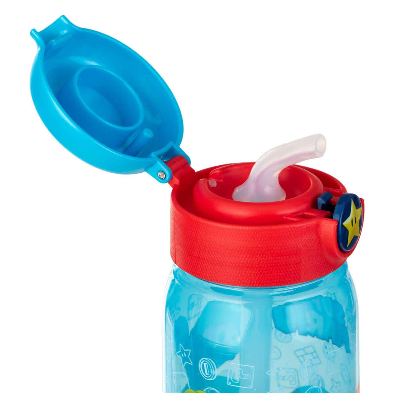 Sticla Apa Pop Up Transparenta Bleu Super Mario 510ml - poza 2