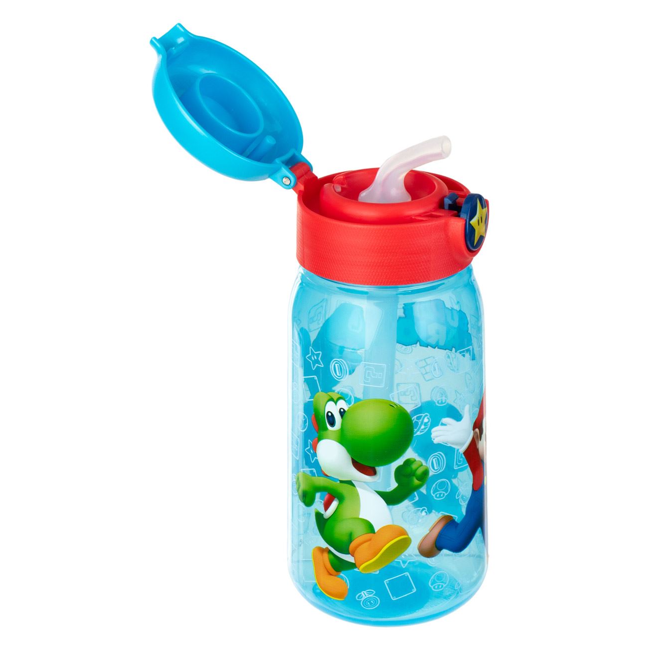 Sticla Apa Pop Up Transparenta Bleu Super Mario 510ml - poza 3