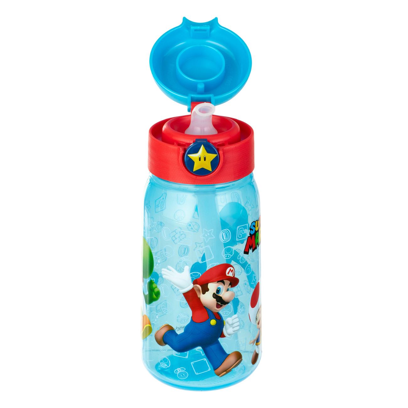 Sticla Apa Pop Up Transparenta Bleu Super Mario 510ml - poza 5