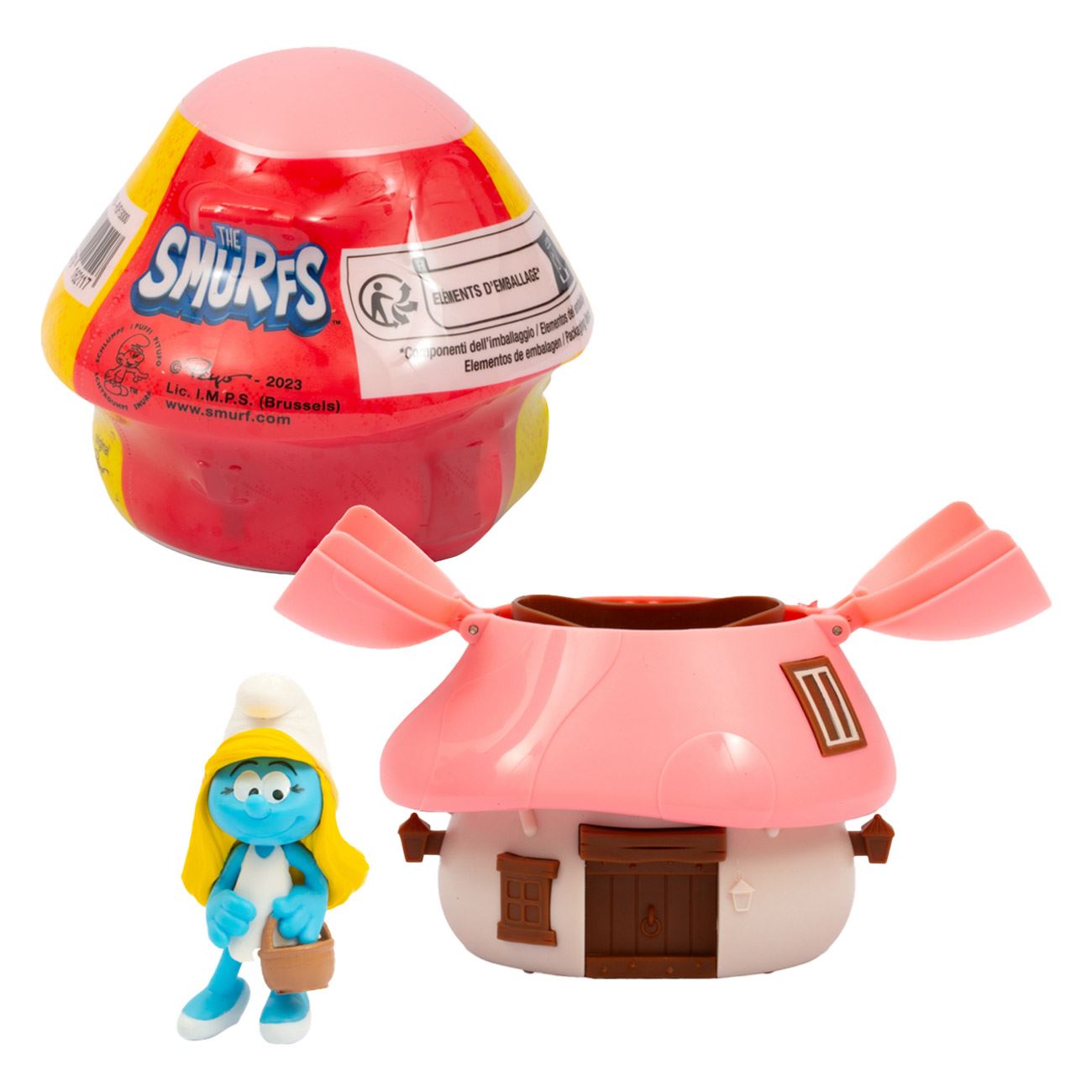 Strumfi Casa Ciuperca cu Confetti & Figurina Surpriza - Giochi Preziosi - poza 2