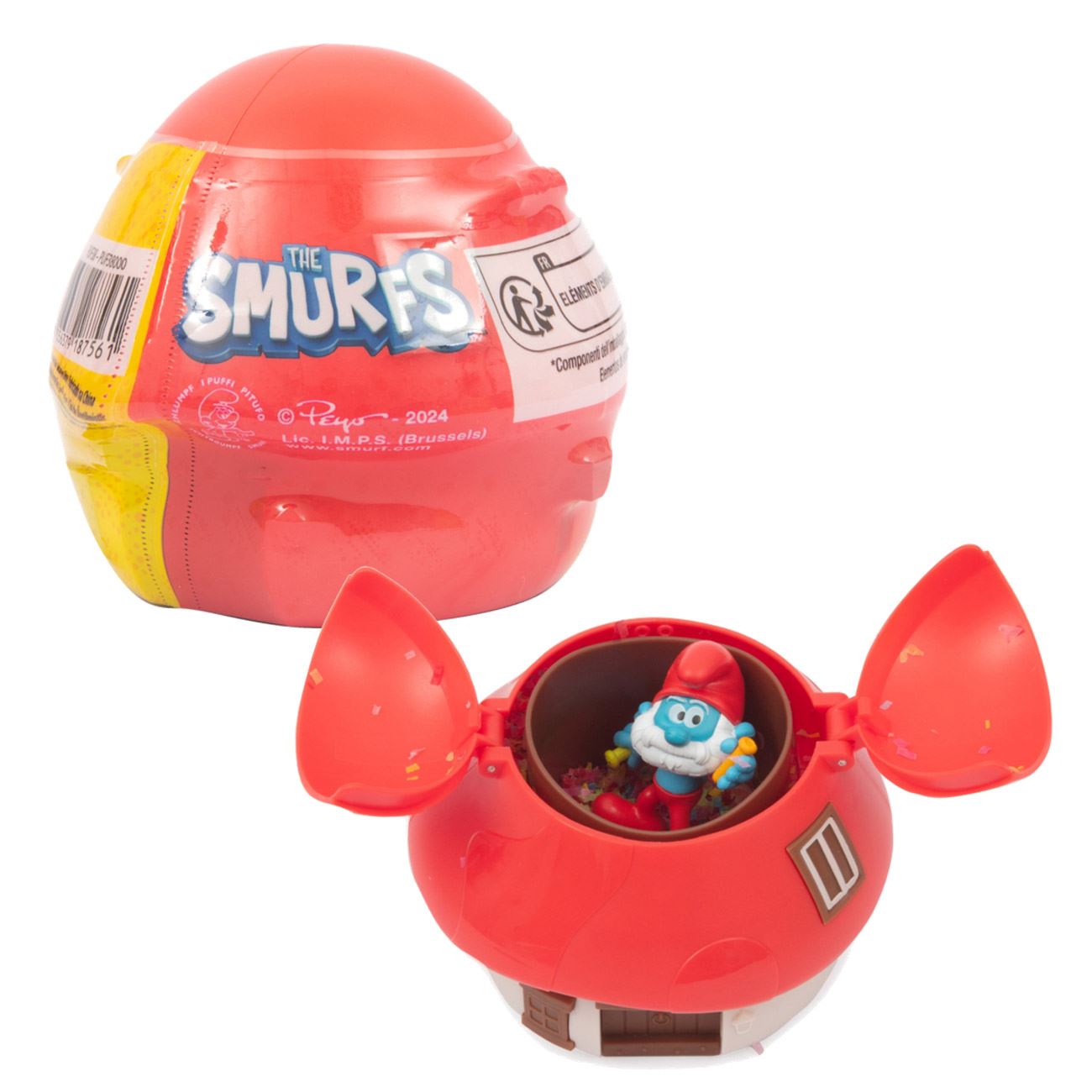 Strumfi Casa Ciuperca cu Confetti & Figurina Surpriza - Giochi Preziosi - poza 3