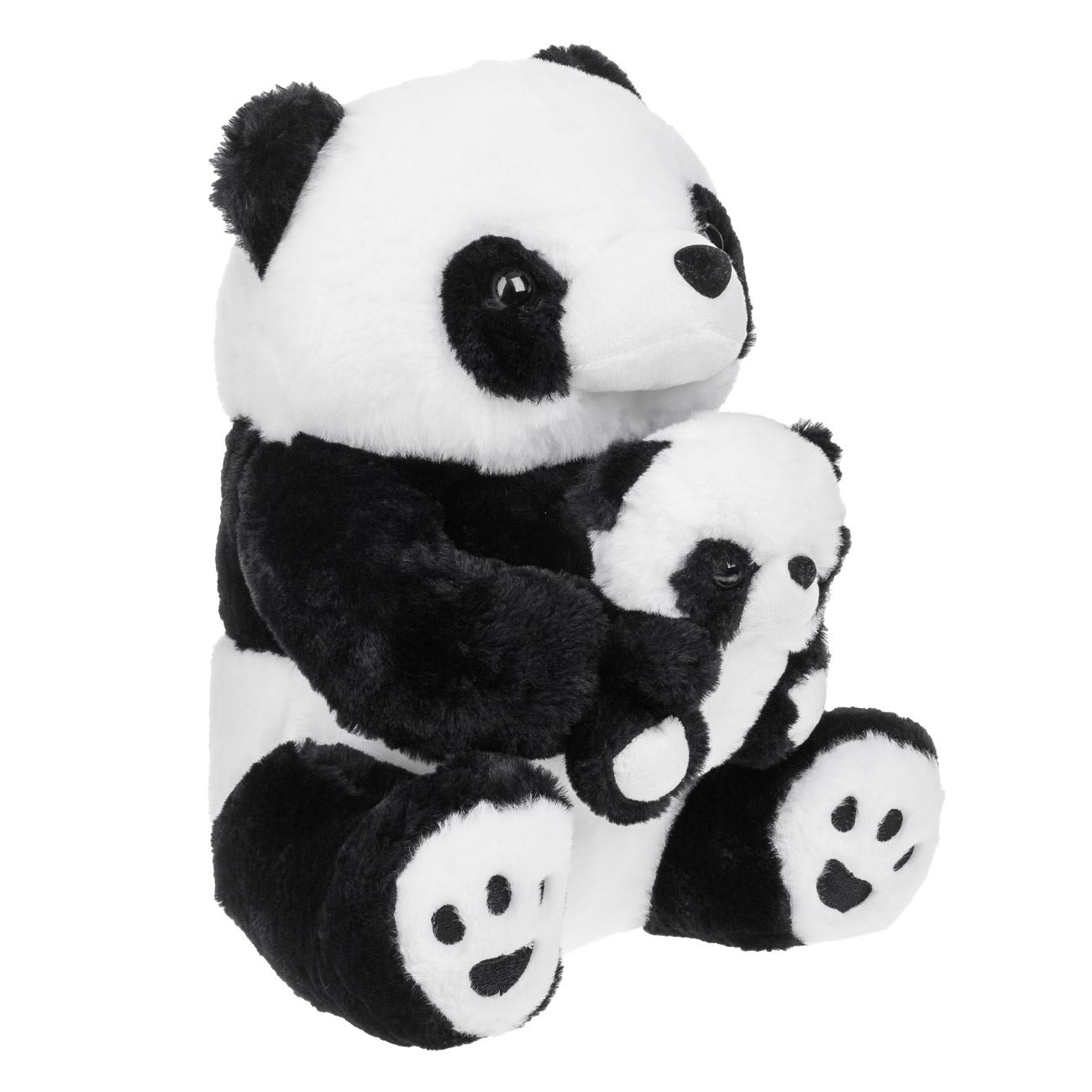 Panda de Plus Asezat cu Pui 38cm - poza 2