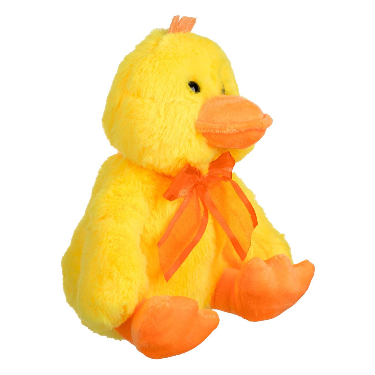 Ratusca de Plus Galbena cu Fundita Portocalie 20cm - poza 2
