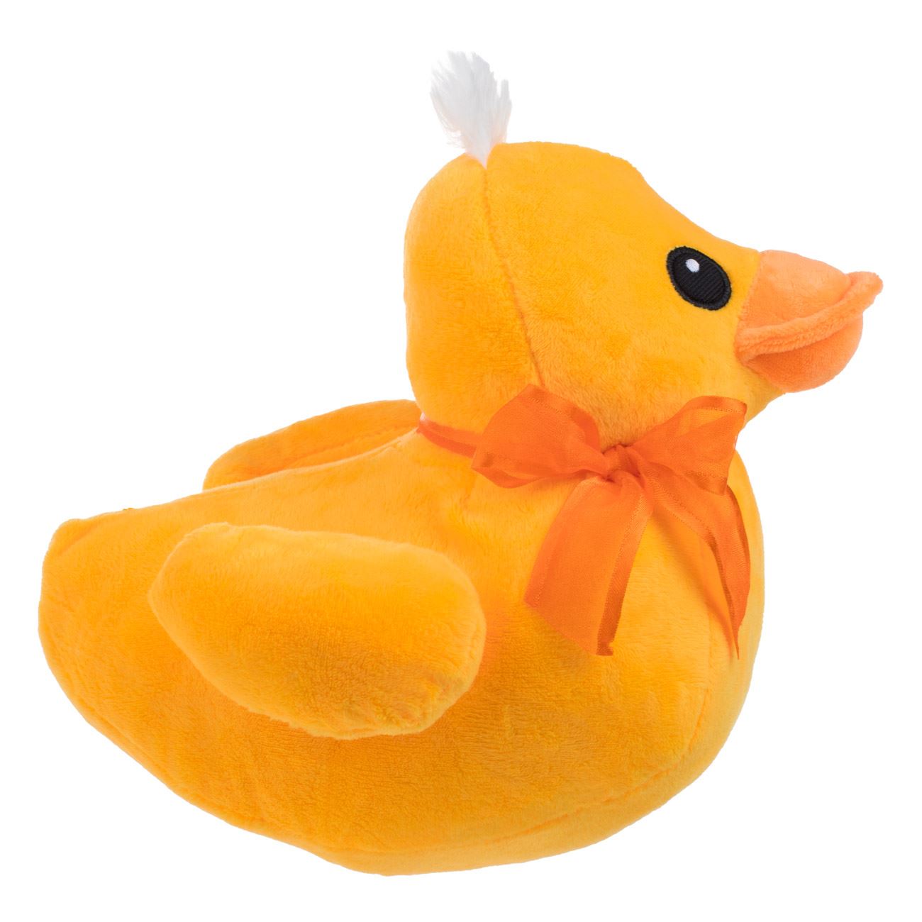 Ratusca de Plus Galbena cu Fundita Portocalie 20cm - poza 2