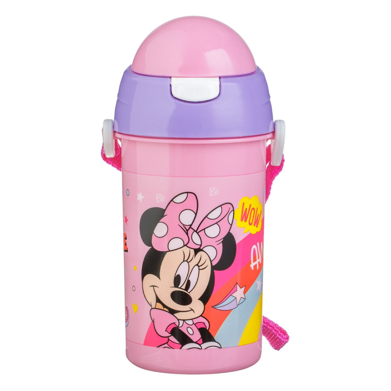 Sticla Apa Pop Up Minnie Mouse Roz Lila 500ml