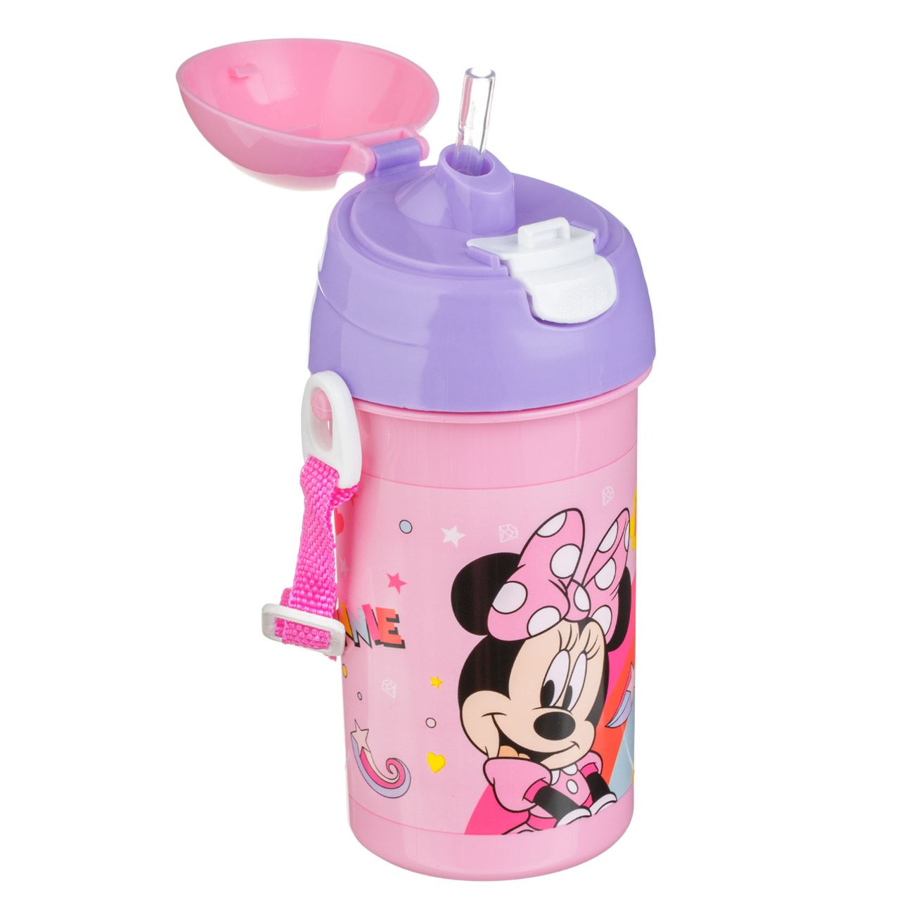 Sticla Apa Pop Up Minnie Mouse Roz Lila 500ml - poza 2