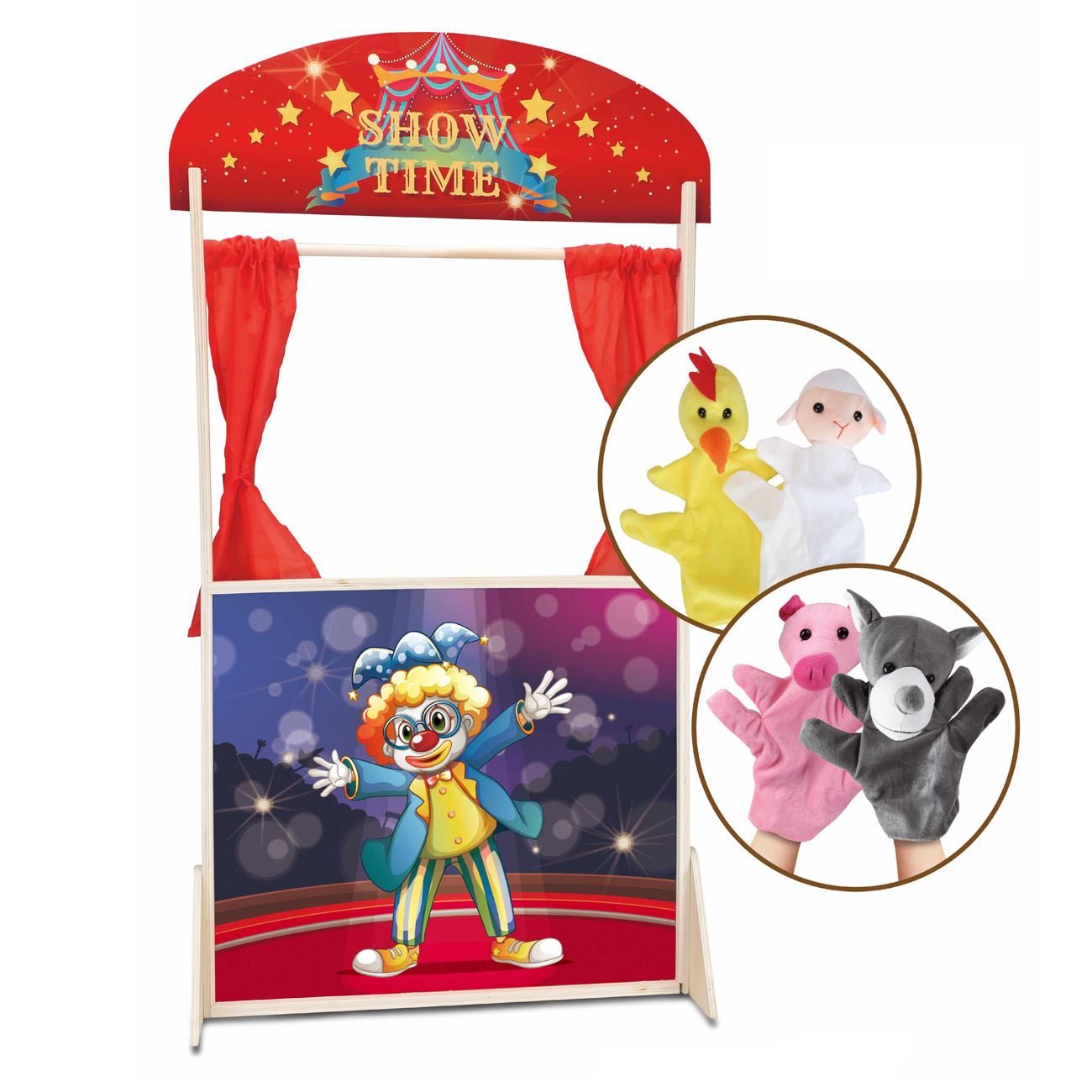 Set Teatru de Papusi cu 4 Figurine 57x20x104cm - poza 2