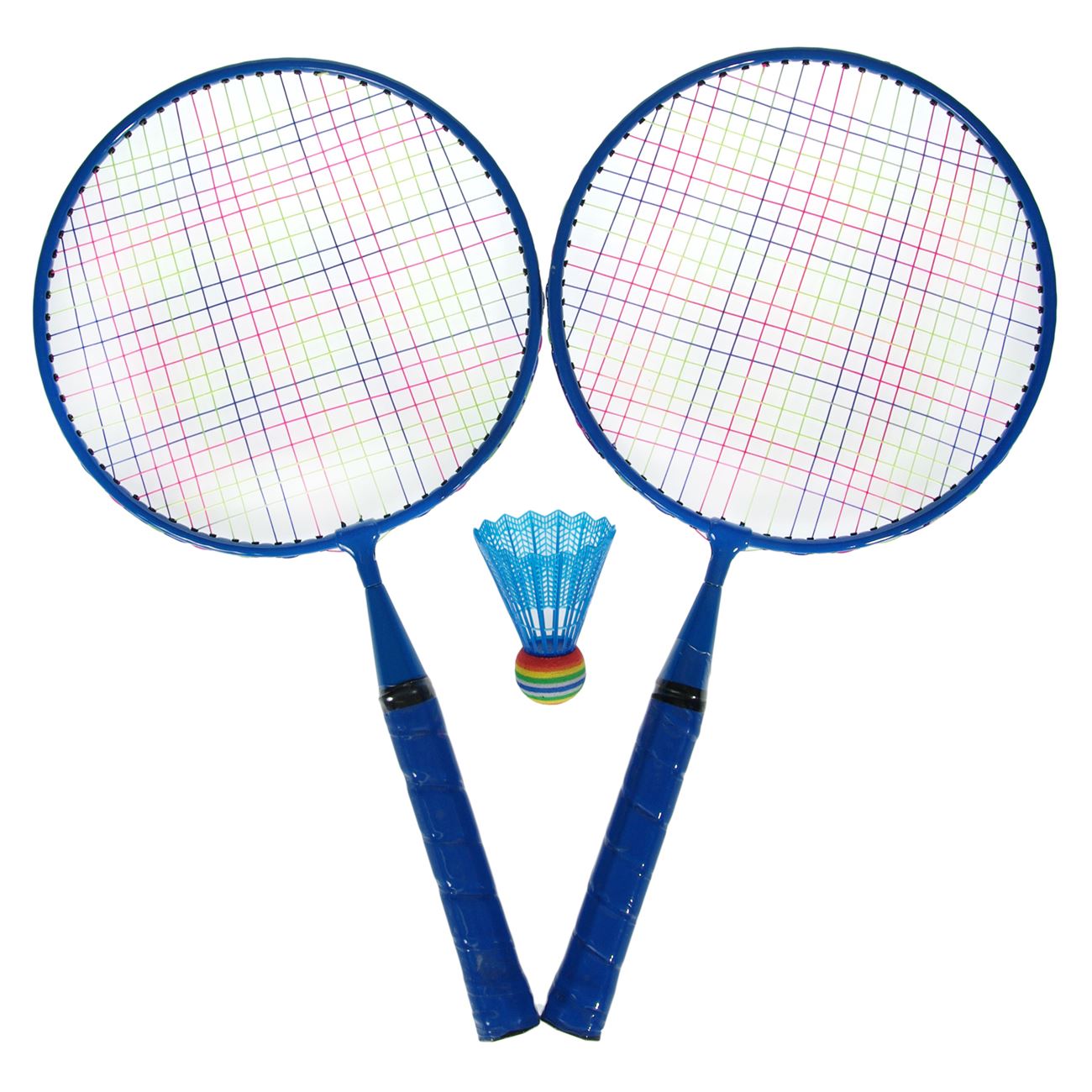 Set Rachete de Badminton din Plastic Bleu cu Fluturas pentru Copii 46cm - 3buc
